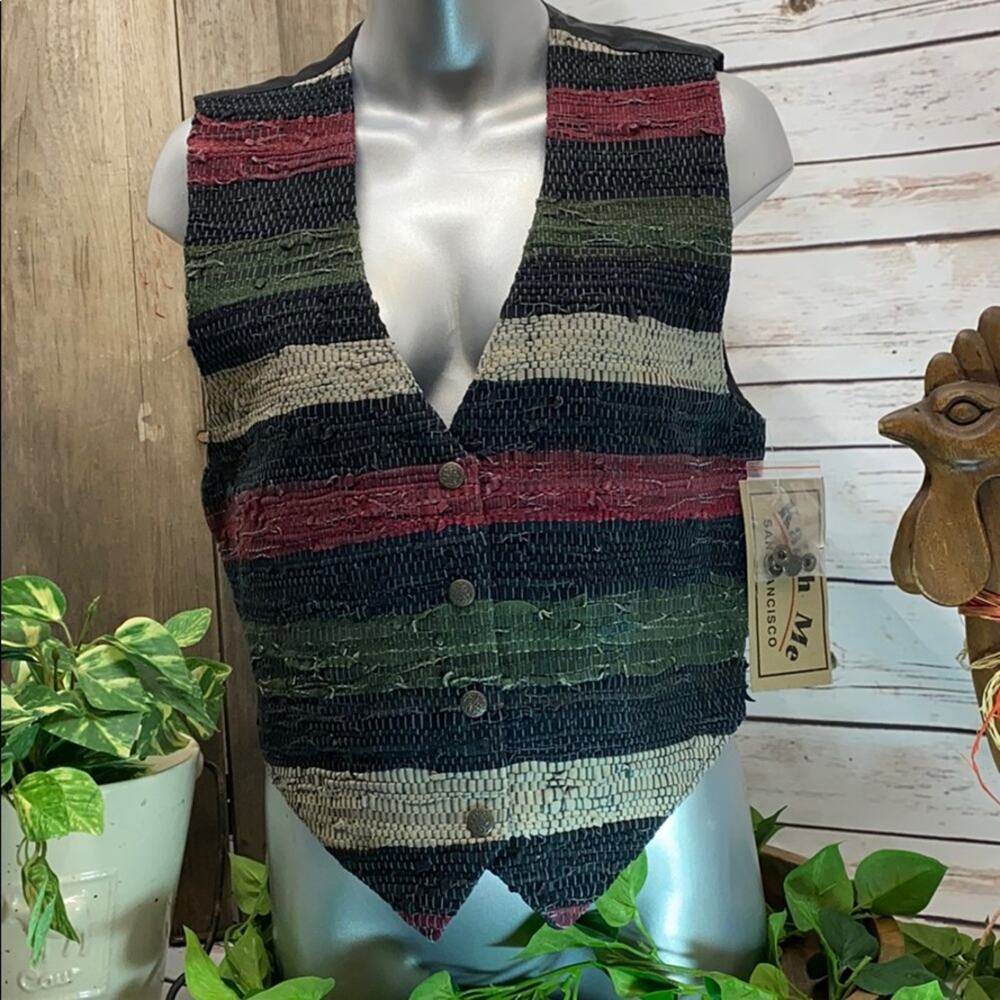 Katch Me Retro BoHo Biker NWT Vintage Cowboy Western Suede Leather Vest L F
